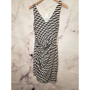 41HAWTHORN Ernesto ruched striped sleeveless dress S